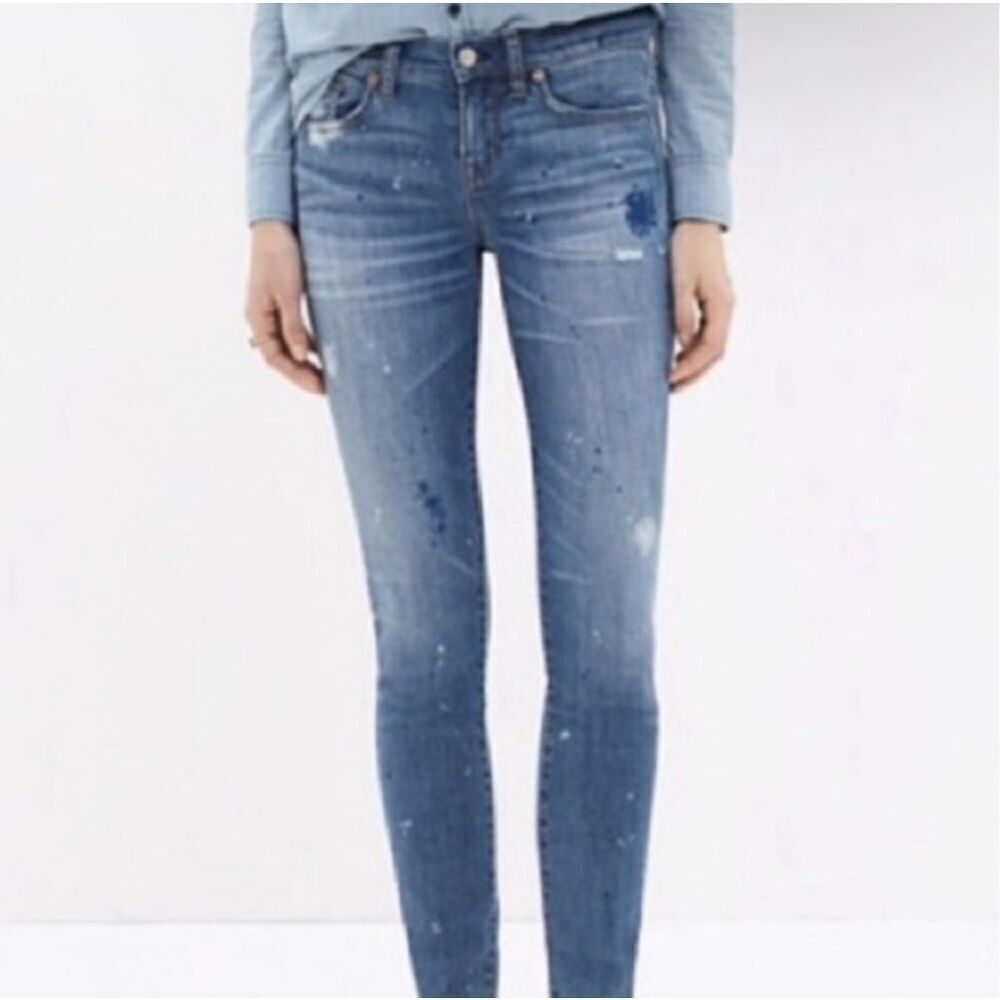 MADEWELL | paint splatter skinny skinny jeans 26